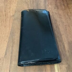 Christian Dior 5 piece make-up brush set in black patent leather case.